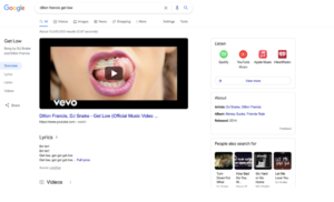 A google search page showing a video of a woman's mouth.