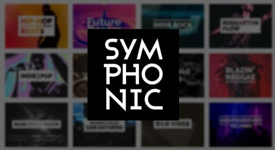 The logo for symphonic on a black background.