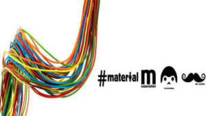 A group of colorful wires with the words material m.
