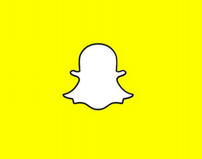 The snapchat logo on a yellow background.