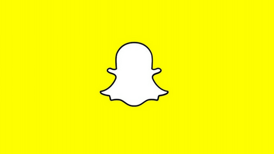 The snapchat logo on a yellow background.