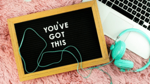 you've got this letter board on pink carpet