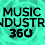 Music industry 360 logo with a green background.