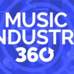 Music industry 360 logo with a blue background.