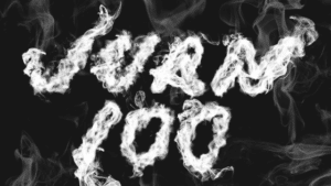 A black and white image of smoke with the word'maul'written on it.