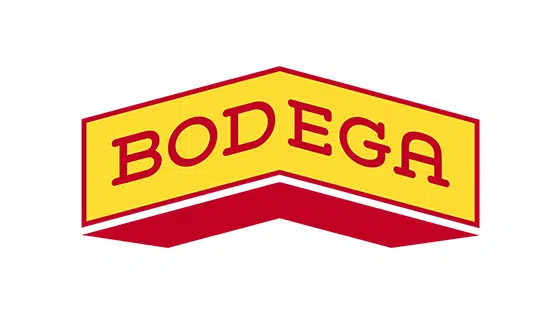 The logo for bodega on a white background.