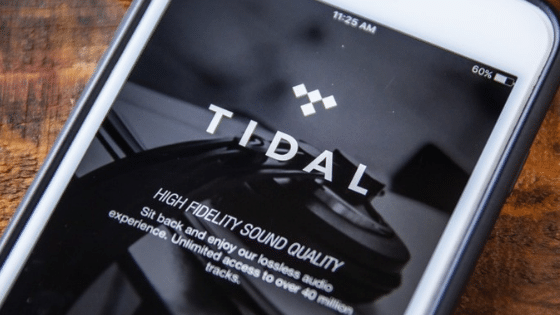 The tidal app is displayed on a phone.