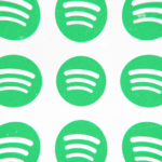 A group of green spotify logos on a white background.