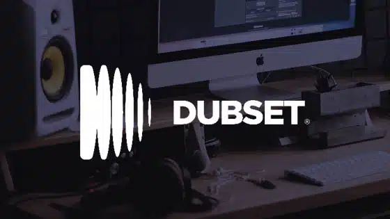 The dubset logo on a desk.