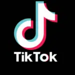 The tiktok logo on a black background.