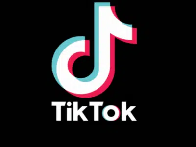 The tiktok logo on a black background.