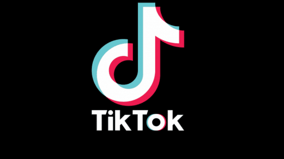 The tiktok logo on a black background.
