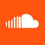 The soundcloud logo on an orange background.