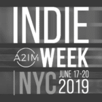 The logo for indie a3 week nyc 2019.