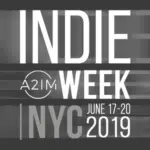 The logo for indie a3 week nyc 2019.