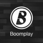 Boomplay logo on a black and white background.