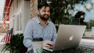 guy using MacBook