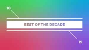 The best of the decade logo on a colorful background.