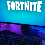 Keywords: video gaming

Modified Description: A computer screen displaying the popular video game Fortnite.