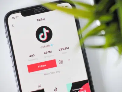 A smartphone verified on TikTok.