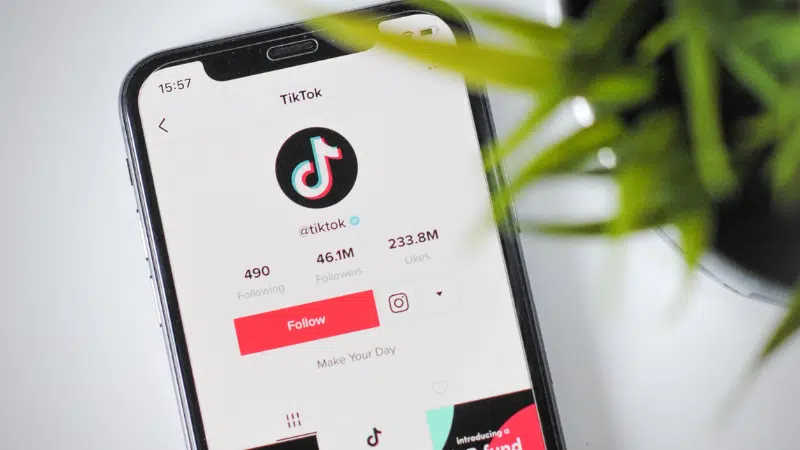 A smartphone verified on TikTok.