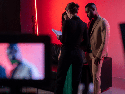 A group of people on YouTube in a studio.