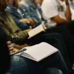 A group of people participating in a conference.