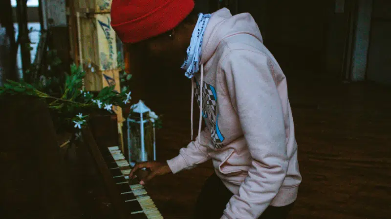 A person playing the piano.