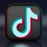 The TikTok logo on a black background.