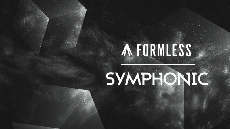 A partnership showcasing a black background with the words 'forless symphonic'.