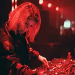 girl playing a dj set