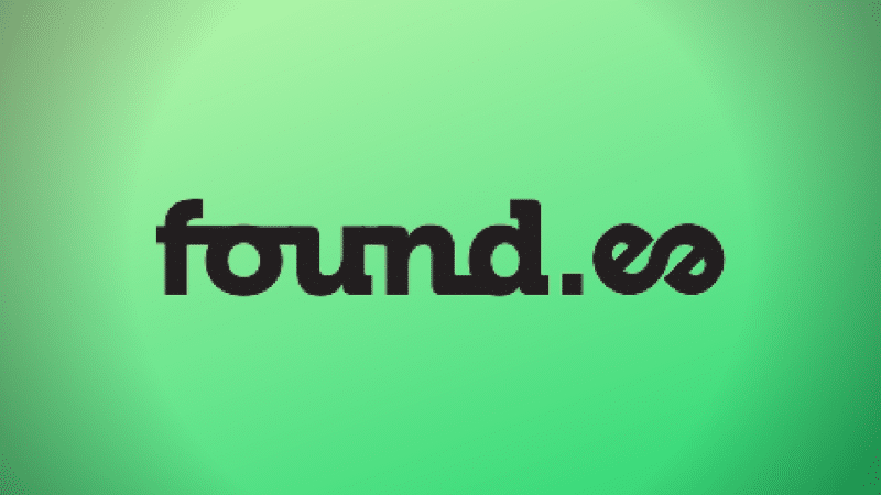 Found.ee logo on a green background.