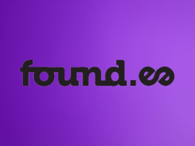 Found the es logo on a purple background at found.ee.