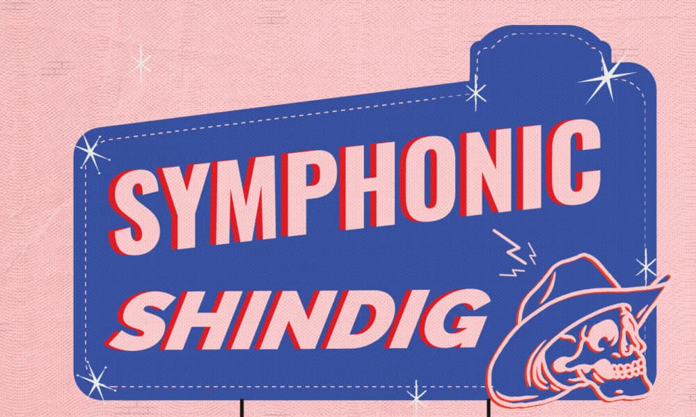 A sign that says symphonic shindig at SXSW.