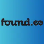 Text logo "found.ee" in black font centered on a gradient blue background.