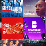 A sync of various TV show posters and advertisements, including "Madu," "Grey's Anatomy," "Supa Girlz," "The Dynasty," and others.