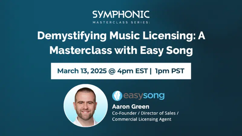 Join our exclusive music licensing masterclass on March 13, 2025, featuring Aaron Green from Easy Song.